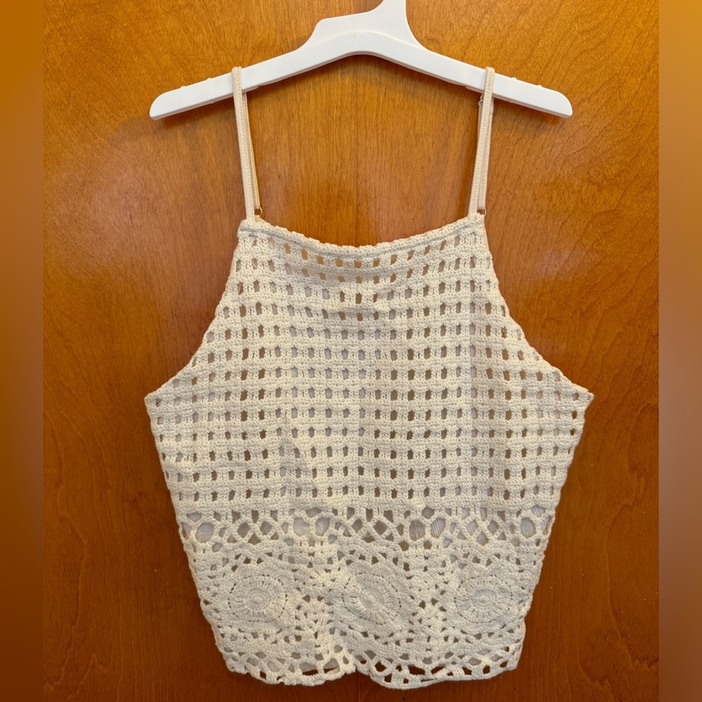 Crochet cream top size medium